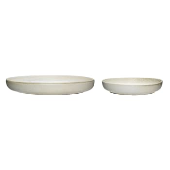 Clay - Set de 2 Assiettes en céramique blanc