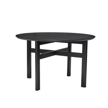 Fjord - Table de repas ronde en bois de frêne noir