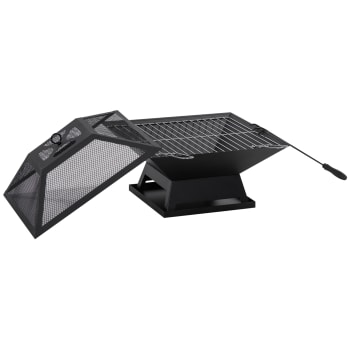 OutdoorFeuerstelle aus schwarzem Metall mit Schaufel RIO Maisons du