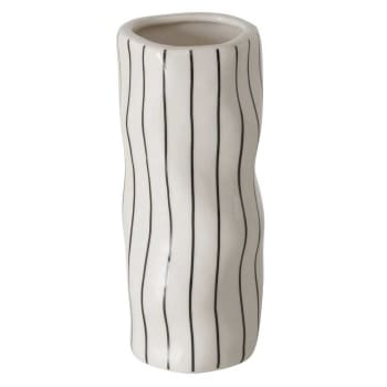 Linea - Vase, Keramik, 6,5 x 5,5 x 15 cm, schwarz-weiß