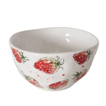 Strawberry - Suppenschüssel aus Keramik, 15 x 8 x 15 cm, weiß