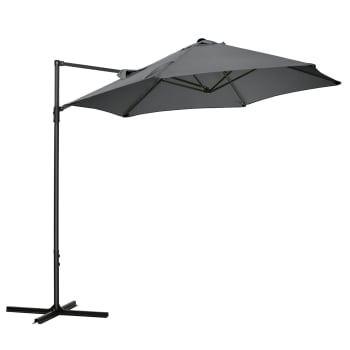 Ombrellone Da Giardino Outsunny - Ø265cm, Copertura In Paglia, Regolabile, Manovella, Colore Cachi - Foto 13