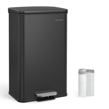 POUBELLE AVEC COUVERCLE 20L déchets de recyclage plastique marron