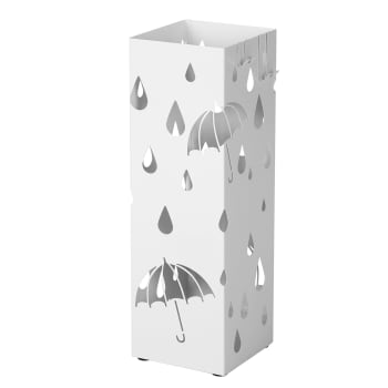 Porte parapluies en métal 49 x 15,5 x 15,5 cm blanc