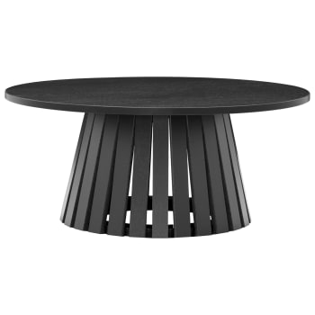 Liv - Table basse ronde style scandinave 80cm noire