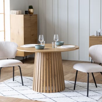 Tavolo da pranzo rotondo 135 cm in legno nero - Jasper