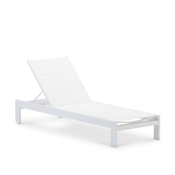 Long beach - Pack 2 chaises longues de jardin en aluminium blanc