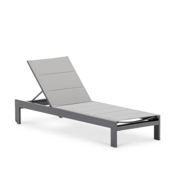 Long beach - Pack 2 chaises longues de jardin en aluminium anthracite