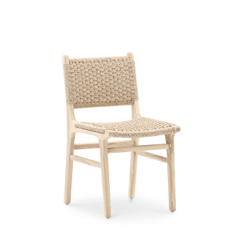 Modena - Pack 8 chaises de jardin en teck et rotin synthétique