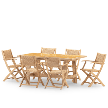 Bisbal & serena - Ensemble table et chaises 6 pl céramique moutarde 168x87