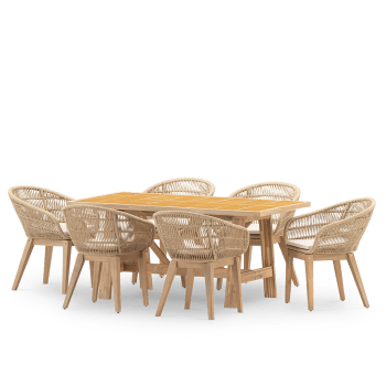 Bisbal & provenza - Set comedor jardin 6 pl mesa ceramica mostaza 168x87