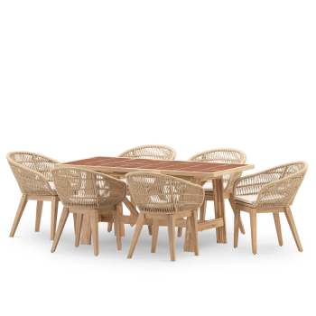 Bisbal & provenza - Ensemble de table et jardin 6 chaises table céramique terrecuit 168x87