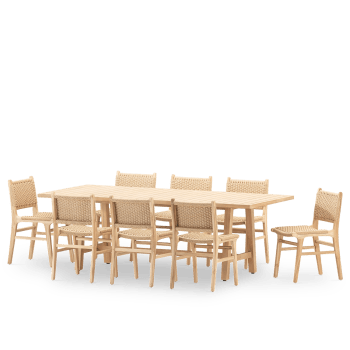 Siena & modena - Set de repas 8p table en bois 230x100
