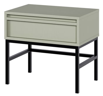 Evo - Table de chevet avec tiroir et cadre vert sauge 50x34 cm