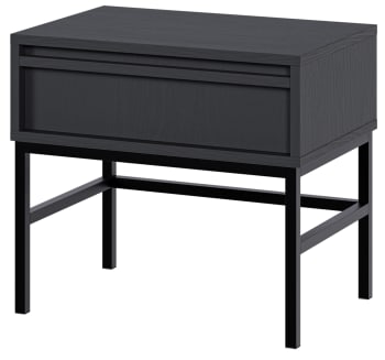 EVO - Table de chevet avec tiroir et cadre noir 50x44 cm