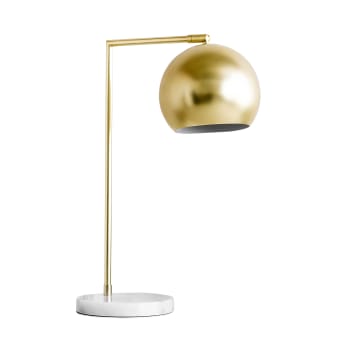 Mett - Lámpara de sobremesa porcelánico - metal dorado 50 cm x 45 cm