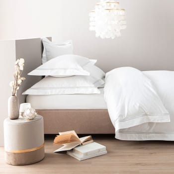 Saint-tropez - Parure de lit    coton  blanc