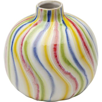 Rivers - Vase boule en grès multicolore H14