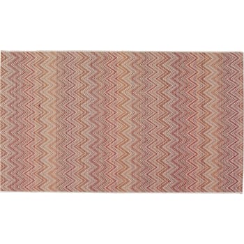 Zigzag - Tapis chevrons en polypropylène rouge, orange, beige 230x160