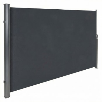 Tenda Laterale Avvolgibile Per Balcone, Terrazza O Giardino - 160x300 Cm, Tessuto In Poliestere Antracite, Antigraffio E Resistente Agli Agenti Atmosferici