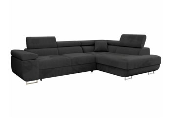 Comfivo s100 - Sofá rinconero negro 203x70x274cm