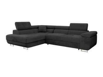 Comfivo s100 - Sofá rinconero negro 203x70x274cm