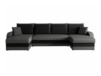 Comfivo 233 - Sofá rinconero negro 140x80x304cm