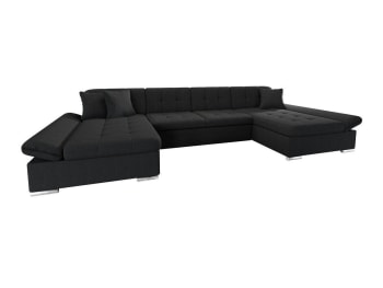 Comfivo 155 - Sofá rinconero negro 160x75x360cm