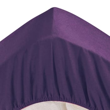 Grands bonnets - Drap-housse grand bonnet 160x200x32 violet en coton