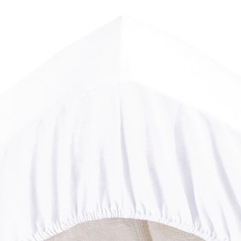 Grands bonnets - Drap-housse grand bonnet 160x200x32 blanc en coton