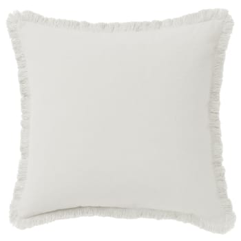 Frange - Coussin 30x50 blanc ivoire en coton