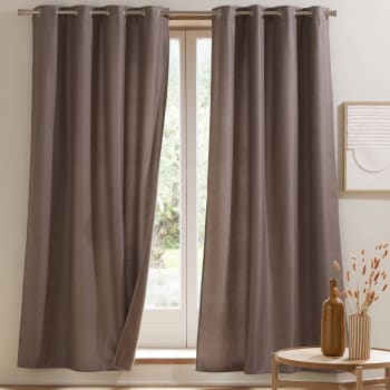 Duopol - Rideau occultant 135x240 marron taupe en polyester