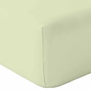 Drap Housse 100% Coton LOVELY HOME 160x200cm, Bonnet 35cm - Beige, Neuf
