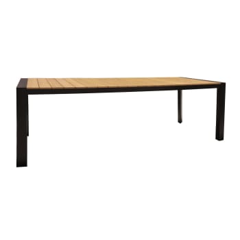 Bari - Table d'extérieur en polywood et aluminium noir 230cm