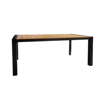 Bari - Table d'extérieure en polywood et aluminium noir 180cm