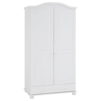 Bergen - Garderobenschrank mit 2 Türen aus Kiefer, weiß