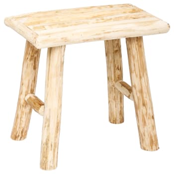 Tabouret d'appoint en bois naturel 34.5x23xh. 31 cm