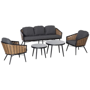 Gartenmöbel-Set mit geflecht Design aus Aluminium, PE Rattan, natur