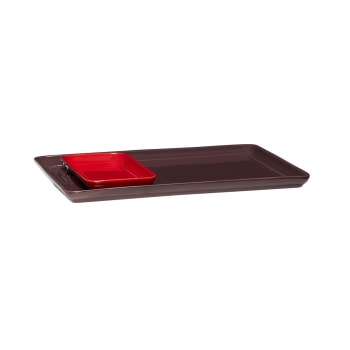 Amare tableware - Set de 2 bocaux de pierre burgundy 20x10xh2, 35x26xh2cm