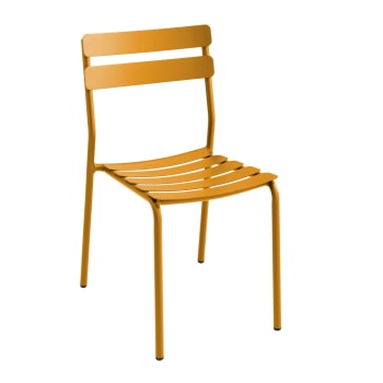 Almada - Chaise de jardin en aluminium jaune moutarde