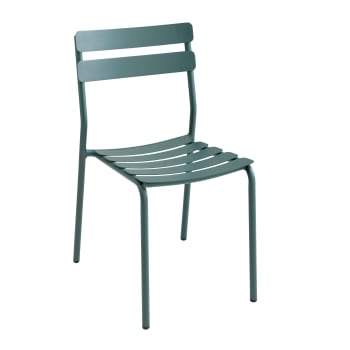 Almada - Chaise de jardin en aluminium vert foncé