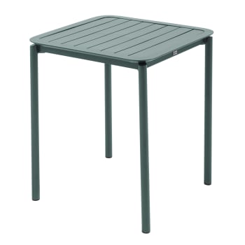 Palavas Set Giardino Metallico Rosso – Tavolo Quadrato + 2 Poltrone Impilabili, Antiruggine