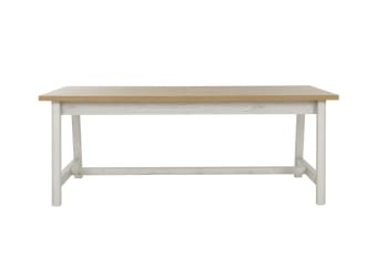 Manosque - Table rectangle extensible effet bois chêne blanchi 812 couverts