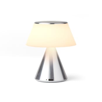 LUMA M - Lampe led portable medium en aluminium argent