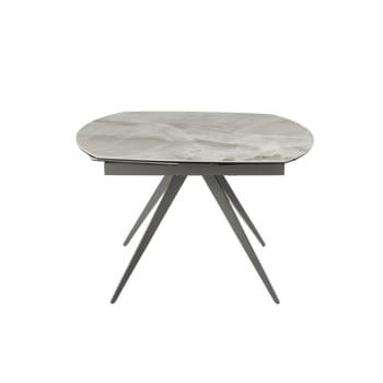 Achille - Tavolo allungabile in grès effetto marmo grigio cm 120/180x90 76h