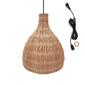 Bella outdoor cable - Suspension d'extérieur Rotin naturel Beige H38 cm