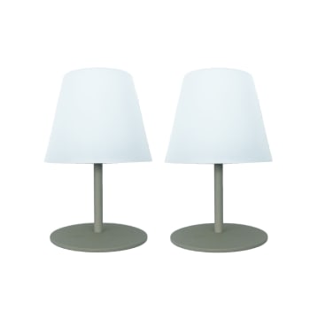 Set de 2 lampes de table Aluminium Olive H16CM