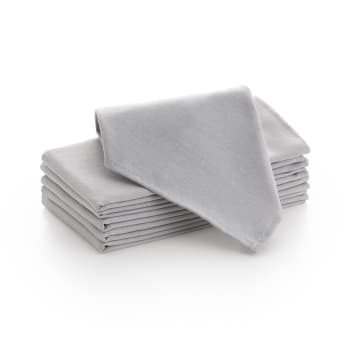 Lisos - Lote de  6 servilletas satén tela algodón gris 45x45 cm