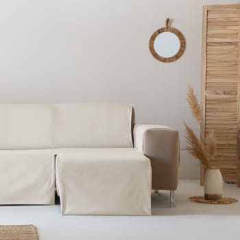 Alicante - Funda cubre chaise longue práctica algodón crudo derecho 200 cm