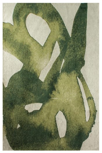 Yoyo - Tapis de salon moderne tissé plat vert 140x200 cm